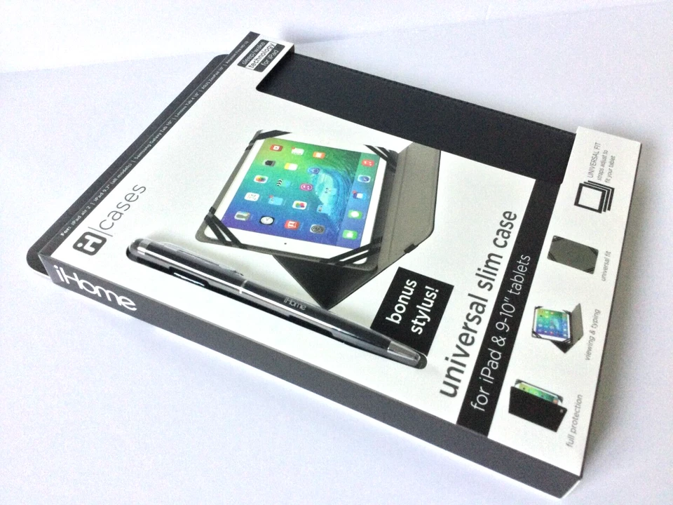 iHome Universal Fit Slim Black Case For iPad Air 2 & 9-10 Tablets + Stylus - Image 3 of 3