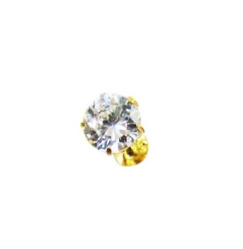 Solitaire C Z Nose studded screw 14K gold collection - Picture 2 of 7