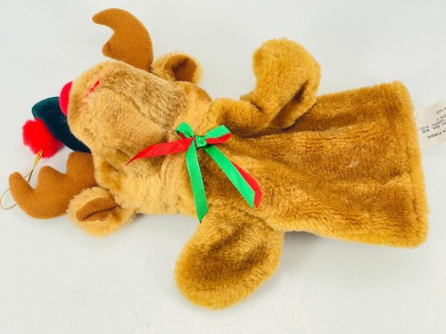 Vintage Best Made Toys Reindeer Santa Deer Christmas Hand Puppet Plush 10" - Picture 5 of 8