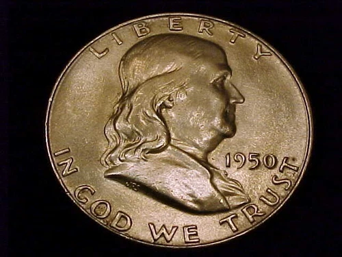 1950-P  Franklin Half Dollar, Brilliant Uncirculated. A Nice Coin.