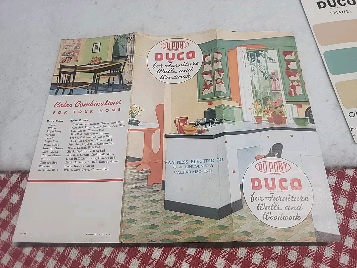 Vtg 1950 Dupont Duco Color Houshold Enamel Samples Guide Valpo Indiana