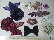 10 PZ APPLICAZIONE PATCH TOPPE PAILLETTES RECUPERO CATALOGO DA CUCIRE