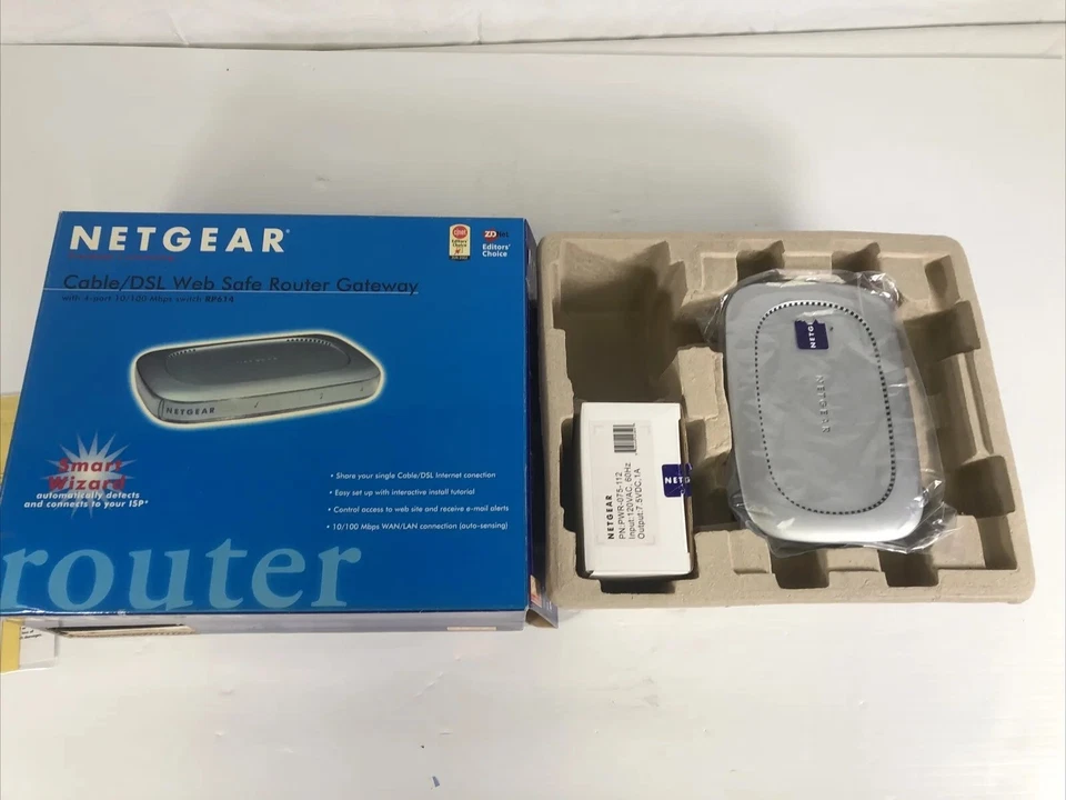 NETGEAR CABLE/DSL WEB SAFE ROUTER GATEWAY WITH 4-PORT 10/100 MBPS SWITCH RP614 - Image 4 of 4