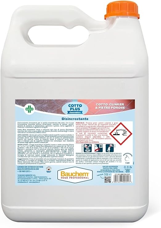 Detergente Bauchem Cotto Plus 5 Lt - Disincrostante Acido per Fine Cantiere