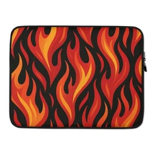 Red And Back Classic Flame Pattern Laptop Sleeve