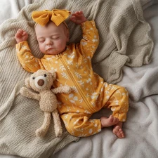 IVITA 20''Sleeping Girl Reborn Baby Doll Newborn Full Body Silicone Toddler Toy