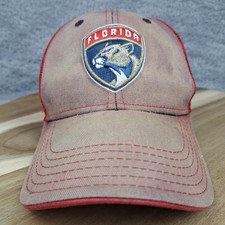 Florida Panthers Hat Cap Strap Back Blue Red Youth Shield Logo Faded NHL Hockey