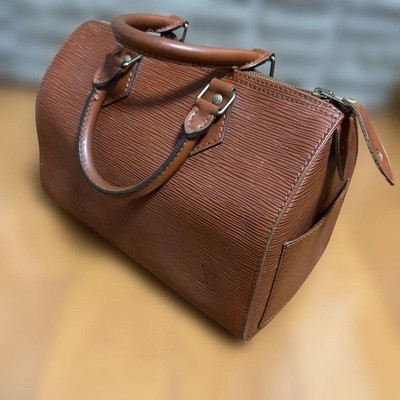 Authentic Louis Vuitton Epi Speedy 25 Brown Leather Boston Bag Used from Japan