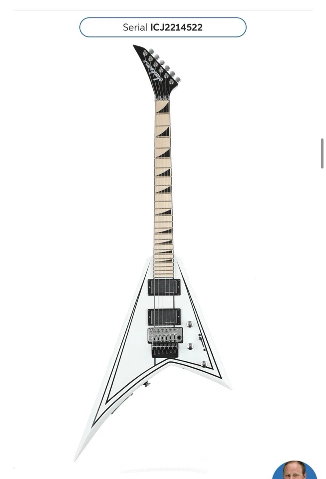 Jackson X Series Rhoads RRX24M Electric Guitar Snow White with Black Pinstripes - Image 3 of 4