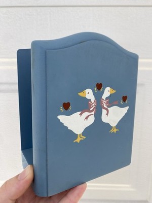 Cottagecore Vintage Wooden Goose & Heart Napkin Holder