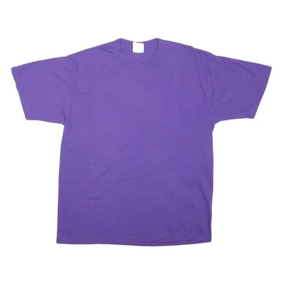 JERZEES T-Shirt Violet Homme M Manches Courtes Col Rond Coton Mélange - Photo 1/4