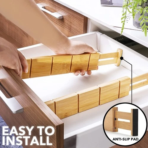 SpaceAid Bamboo Drawer Dividers - Thumbnail 3