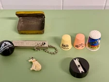 Vintage RCA Victor Nipper Ephemera Lot – HMV Tin, Thimbles, Keychain