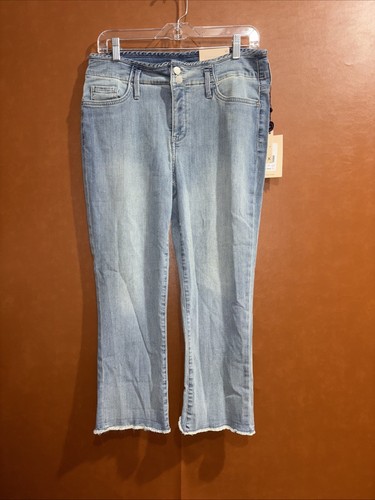 NYDJ Chloe Capri Blue Jean Size 10 Lift Tuck Crop Raw Hem