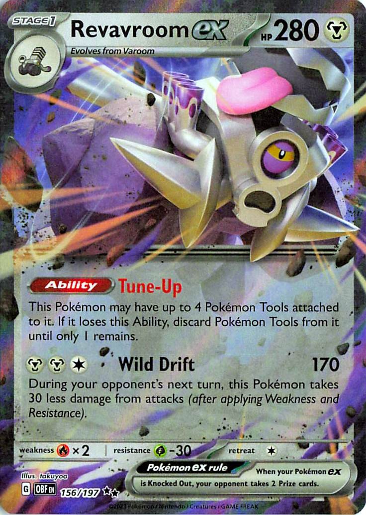 Revavroom ex 156/197 Double Rare Obsidian Flames Pokemon Holo Lightly Played