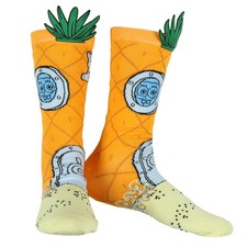 Spongebob Squarepants Socks Men's Pineapple Under the Sea 3D Crown Crew Socks