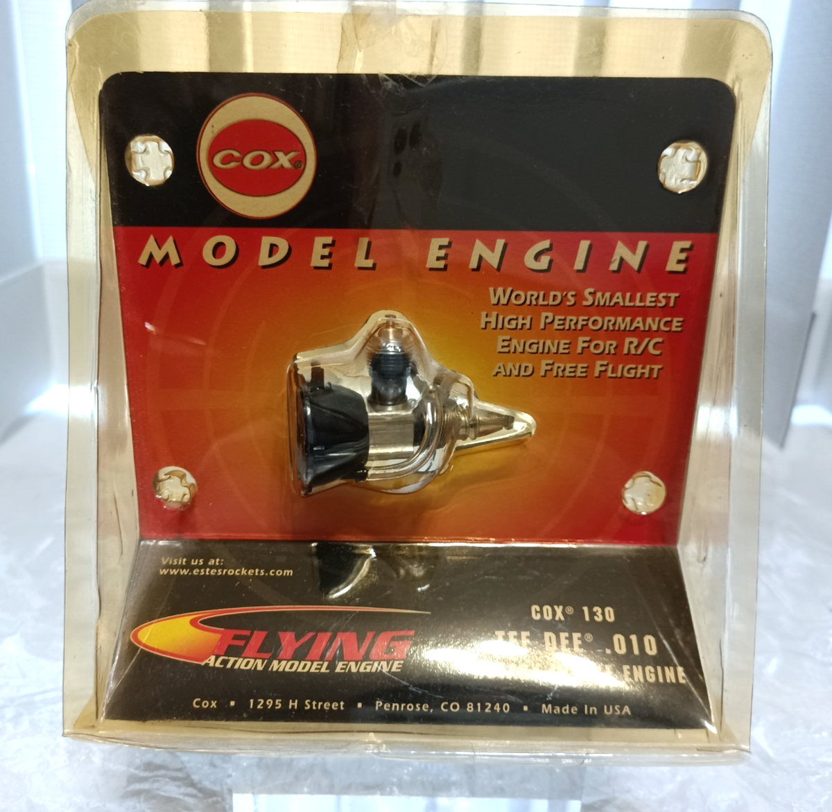 【新品・希少品】世界最小エンジン『COX』TEE DEE .010 黒タンク COX TEE DEE .010 No.130 Model Airplane Engine Unused Mint