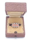 Vintage Sterling Silver Triple Coral Cabochon Ring Sz 4.5 S7N 0041