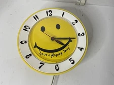 Vintage Smiley Face Shaw Lux "Have A Happy Day" Electric Retro Clock. ACCURATE!