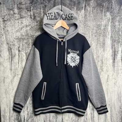 Machine Head L Black Gray Varsity Zip Hoodie Men's Head Case Band Metal Y2K