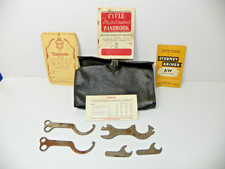 Vintage 1950's Raleigh Bicycle Tool Kit with Wrenches in Pouch  - England  -USED