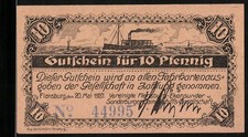 Notgeld Flensburg 1920, 10 Pfennig, Vereinigte Flensburger-Ekensunder-Sonderbur 