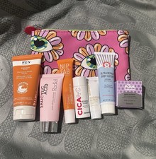 Huge Popular Skincare Sample Set New Unused Unopened With Ipsy Makeup Bag