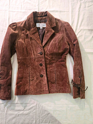 Wilsons Leather Maxima Women s Brown Button Front Lined Collared Short Jacket S
