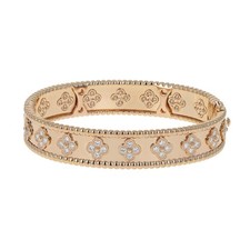 Van Cleef Arpels Perl e 18k Rose Gold Diamond XS Bangle Bracelet