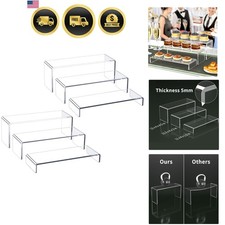 Acrylic Display Riser Set 6 Pcs Large Clear Tiered Stands for Collectibles