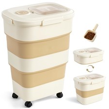 40-50lbs Dog Food Storage Container, Large Capacity Collapsible Airtight Pet ...