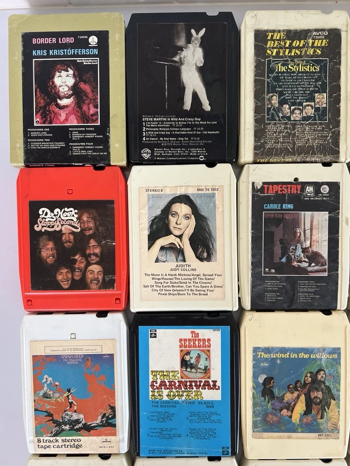 20 x 8 Track Rebuilt Tapes Simon & Garfunkel Carole King Leo Sayer Nilsson Seekr - Image 2 of 4