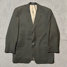Chaps Ralph Lauren Men's Dark Gray Plaid Wool Blend Blazer Sport Coat Size 46R