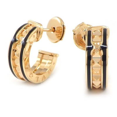 BVLGARI Pierced Earrings B-zero1 Lock 357567 Gold Studs 750RG