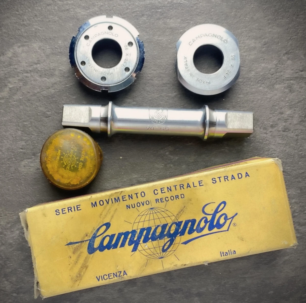 Perno Movimento Centrale A Cartuccia VELOPOLI - Passo Italiano 70mm, Argento