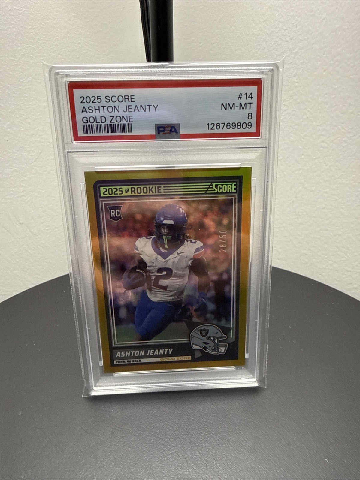 2025 Score - Rookies Ashton Jeanty #14 Gold Zone /50 (RC)