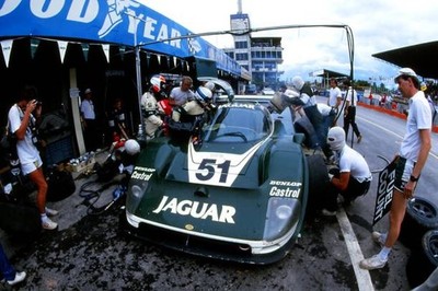 John Nielsen Jan Lammers change places in the TWR Jaguar XJR 6 dur- Old Photo