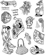 Unmounted Rubber Stamp Plate, Unmounted/Uncut Pink Rubber Stamps