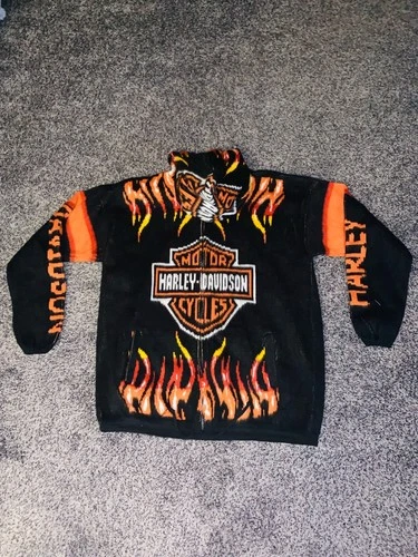 Reworked Vintage Harley Davidson Flame Hoodie/Jacket(Unisex,Never Worn Men’s image 5