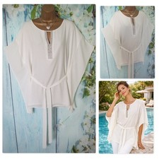 Neu Wallis Elfenbein Weiß Diamant Kaftan Top Gr M 14/16 Atemberaubend Anlass Kimono