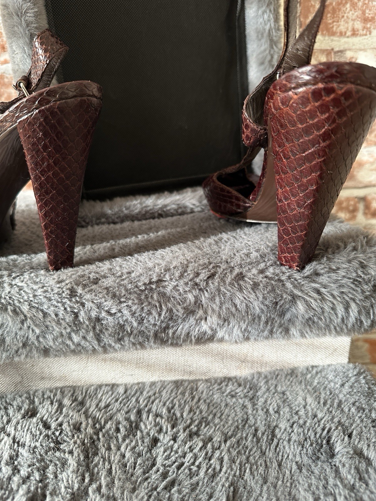 Balenciaga Brown Python Pumps Size 38 - image 8