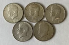 Lot of 5 1964 Kennedy 90% Silver Half Dollars  Denver Mint Fine To Very Fine A5