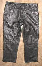 GISS  Herren- LEDERJEANS /  Lederhose in schwarz aus NAPPALEDER in ca. W39 / L28