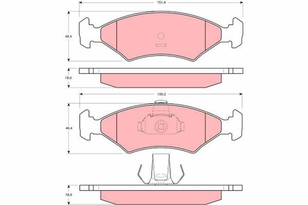 TRW Bremsbelagsatz, Scheibenbremse GDB1222 FüR Ford TVR-image