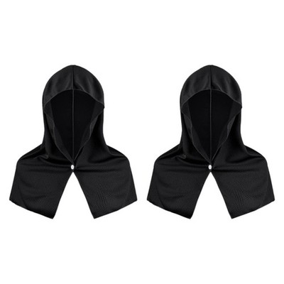 2x Kühlende Kapuzen Handtücher Weich Saugfähig Knopf Design Leicht Sonnenschutz