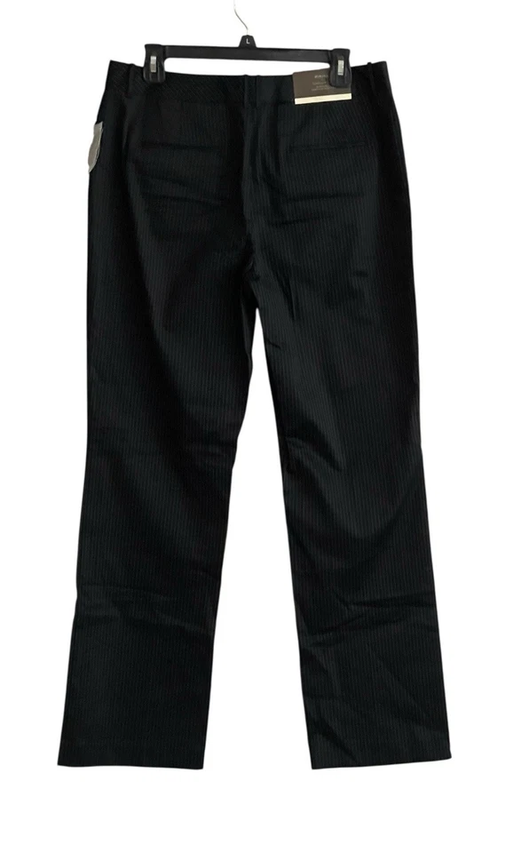 Pantalón de vestir Merona negro a rayas contorno talla 10 oficina trabajo NUEVO Foto 2 de 4