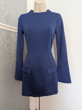 Chic Blue Long Sleeve Mini Blazer Dress Size Small New Without Tags