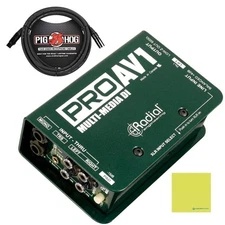 Radial Engineering ProAV1 Passive Multimedia Direct Box Bundle w/Pig Hog Mic ...