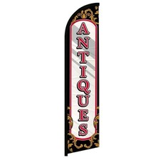 Pack of 2 Antiques (Mirror) Windless Advertising Swooper Flag Antique Sales 100D