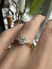 Genuine Natural Diamond & 18 Carrot Gold Vintage Engagement Ring